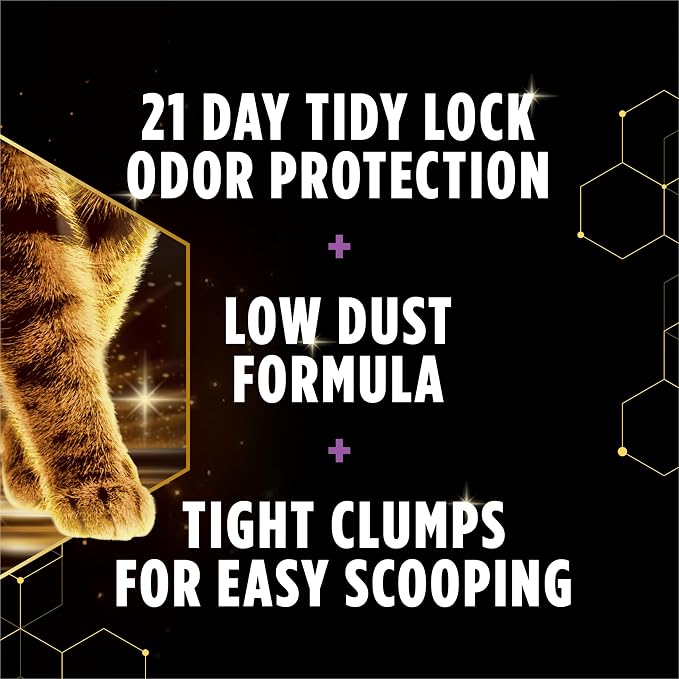 Purina Tidy Cats Performance Plus Tidy Feet Unscented Clumping Cat Litter, Low Tracking Odor Control, 22 lb. Box