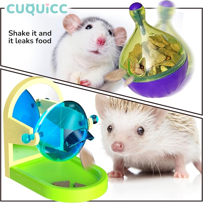 Rat Enrichment and Sniffing Toy set , Interactive Toys for Rat Guinea Pig Rabbit and Small Animal, Rats Puzzle Foraging ToyTreat Dispensing Slow Toy for Rat cage Accessories. One set contains 2 toys