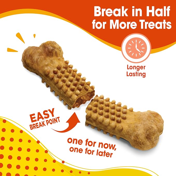 Nylabone Nubz Natural Dog Treats Made with Real Chicken, Small, 36 Count | Long lasting dog chews, made in USA, limited ingredients, highly digestible, dog dental treats for small dogs up to 30 lbs