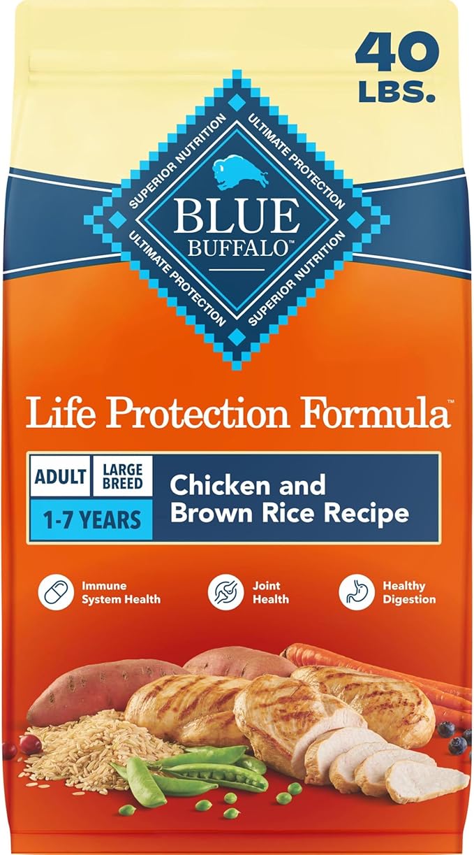 Blue Buffalo Life Protection Formula Chicken Large Adult Dog Food, 40 lb | Real Chicken #1 Ingredient, Antioxidant-Rich LifeSource Bits, Glucosamine Supports Joint Health & Mobility in Large Breeds