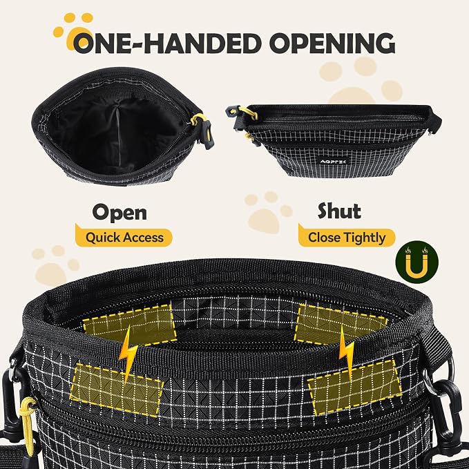 AGPTEK Dog Training Treat Pouch, Magnetic Dog Walking Pouch