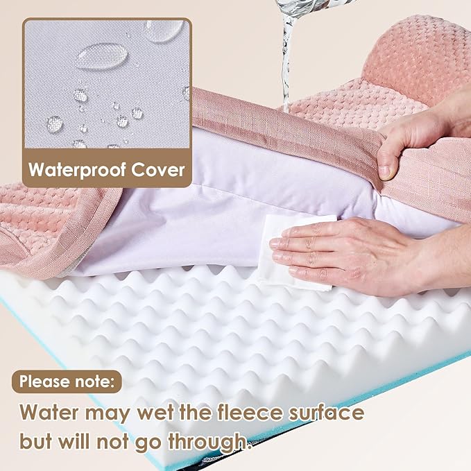 EHEYCIGA XXL Dog Bed Memory Foam, Orthopedic Giant Dog Bed Jumbo with Washable Removable Cover, Waterproof Pet Sofa Couch with Nonskid Bottom, 48x35x7.5, Pink | Washable Removable Cover, Waterproof Flat Pet Sofa Couch with Nonskid Bottom, 48x35x7.5