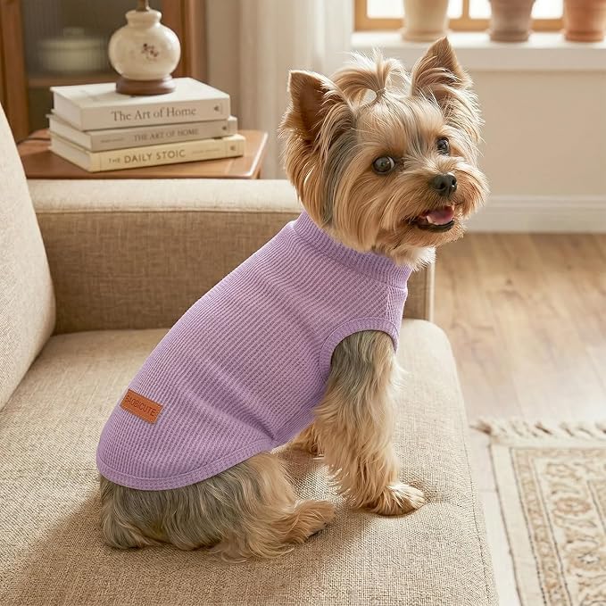 3Pack Dog Shirts Lightweight Waffle Dog Shirt for Small Dogs Sleeveless Dog Shirt for Small Medium Boy Girl Dogs Cozy & Breathable Pet Vest