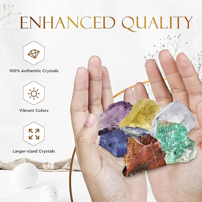Wyspell Aries Crystal Set - 6 Raw Aries Crystals and Healing Stones - Zodiac Gifts for Women - Aries Healing Gifts - Aries Birthday Gifts - Astrology Gifts - Zodiac Crystal Set