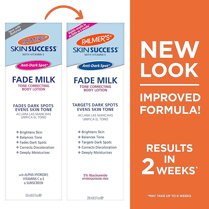 Palmer's Skin Success Anti-Dark Spot Fade Milk Body Lotion, 8.5 Oz, Moisturizer with Niacinamide, Fades Age Spots, Helps Uneven Skin Tone & Hyperpigmentation, Dermatologist Approved