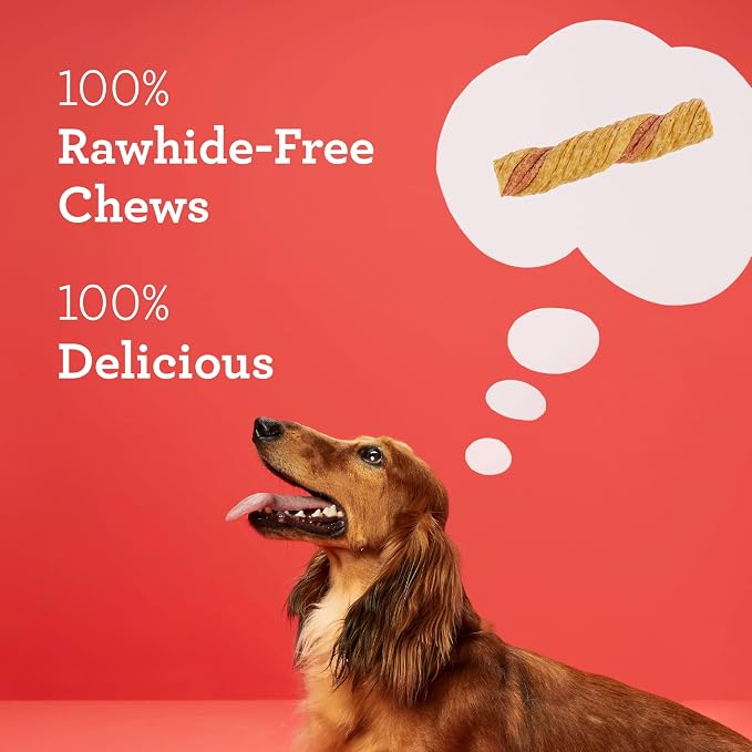 DreamBone Puffy Rolls Rawhide-Free Dog Treats with Real Protein, 8 Count | Daily Chew, Digests Safely and Completely, Made With Real Chicken and Veggies, For Adult Dogs