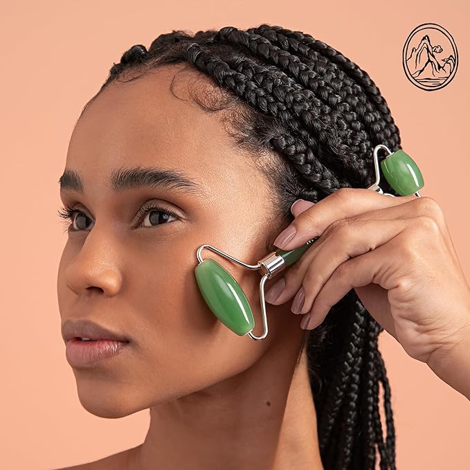 Mount Lai De-Puffing Jade Facial Roller – The Stone of Eternal Youth, Authentic Jade Face Roller for Sculpting, Soothing & Glowing Skin, Ultimate Facial Massager Tool for Self-Care Ritual