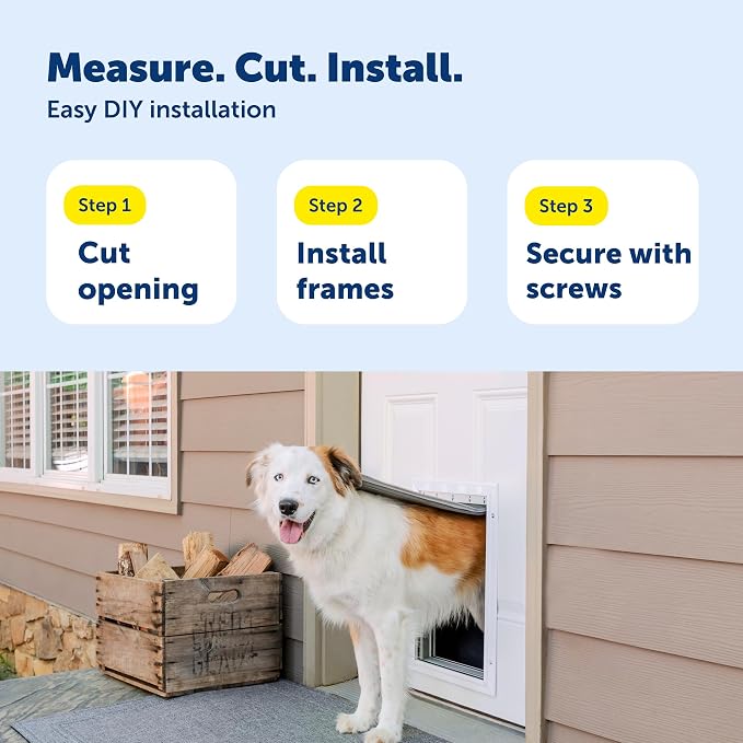 PetSafe Extreme Weather Aluminum Dog Door, 3-Flap Insulated, Large | Energy-Efficient, Blocks 3x More Thermal Loss, Reinforced Aluminum Frame, Magnetic Seal on Flap