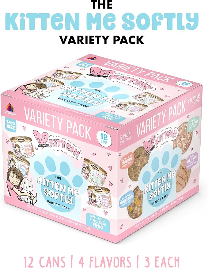 B.F.F. Kitten The Kitten Me Softly Variety Pack, 2.8oz Can, Pack of 12