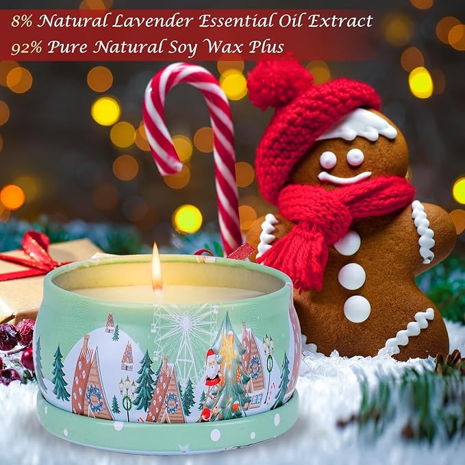 12 Pack Christmas Scented Candles with Natural Soy Wax, Long Lasting Aromatherapy Soy Candles for Home Scented, Christmas Candles Gift Set for Women & Men