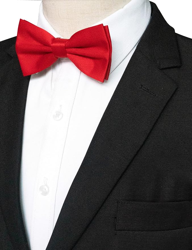 JEMYGINS Solid Color Pre-tied Bow Tie Adjustable Bowtie for Men