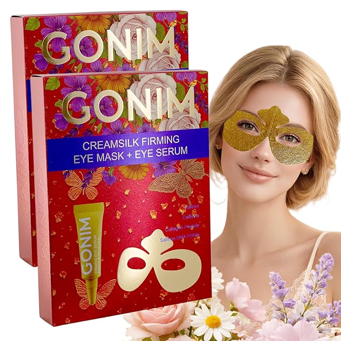 GONIM Eye Patches Collagen Under Eye Patches with Eye Serum, Retinol PDRN Eye Masks for Puffy Eyes and Dark Circles, Anti Aging Cream-Silk Texture Under Eye Mask, Gifts for Women, Hydrating 8 pcs