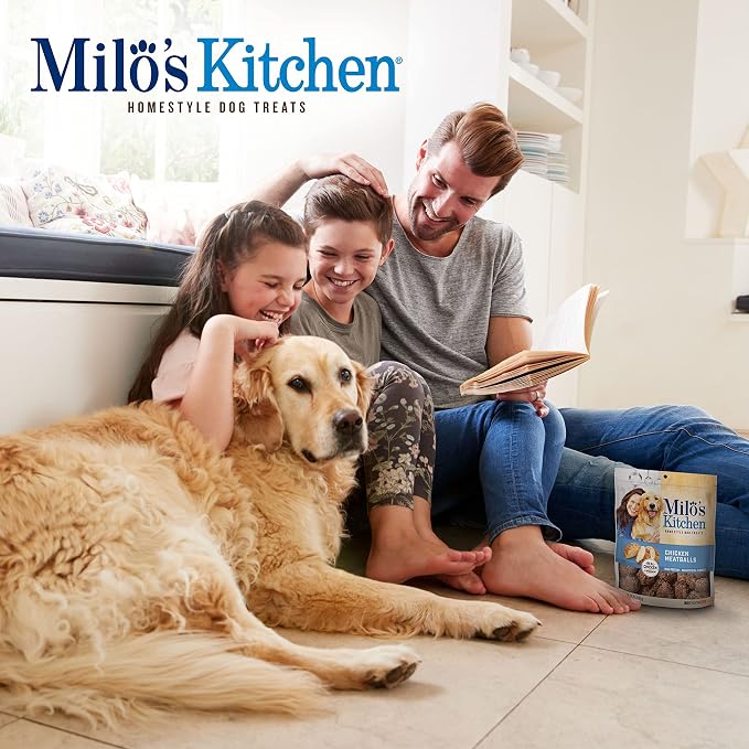 Milo's Kitchen Dog Treat Bundle: Chicken Meatballs 18 Ounce + Chicken & Apple Sausage Slices 18 Ounce