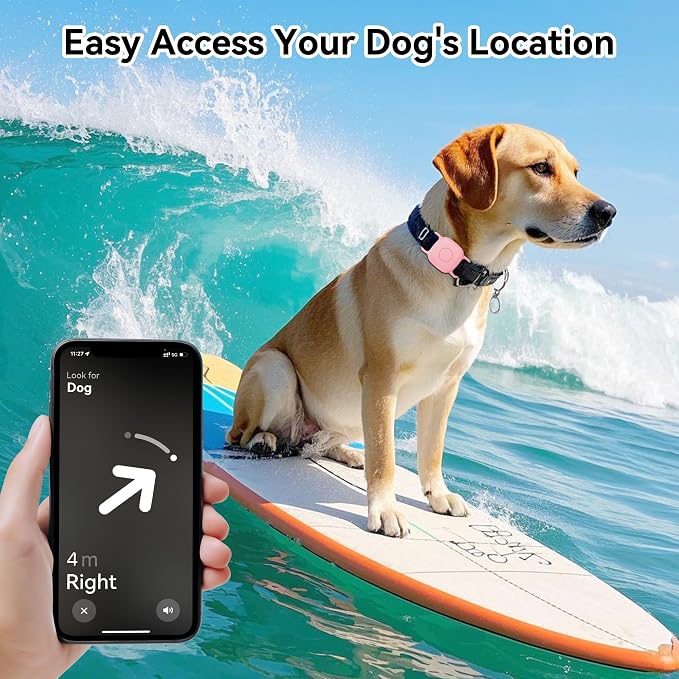 DDJ Waterproof Dog Collar Holder for Life360 Tile Mate Tracker, 2-Pack Durable Silicone Cover, Anti Lost for Life 360 Tile Tracker Case for Cat & Pet Collars, Easy Installation, Lightweight, Pink