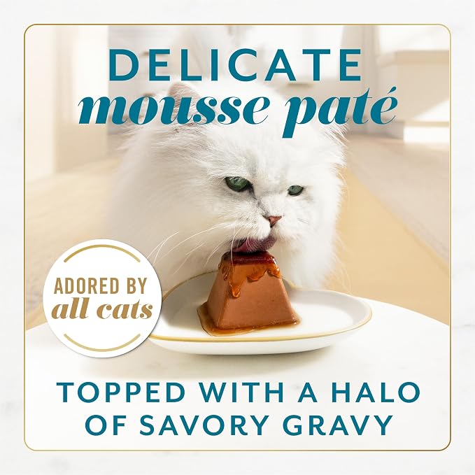 Fancy Feast Purina Gems Pate Mousse with Gravy Wet Cat Food with Ocean Fish - 4 oz. (Pack of 16)