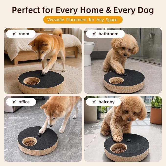 Dog Nail Scratch Board with Treat Box, Adjustable Rotating Dog Scratch Board with Treat Box for Stress-Free Grooming, Solid Wood Dog Nail Scratch Board with Treat Box for Various Breeds