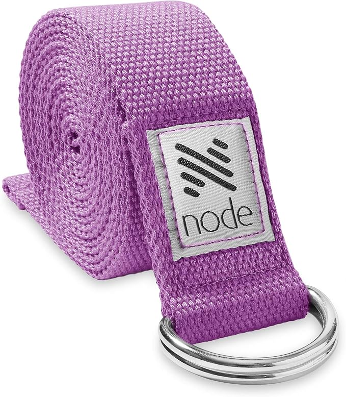 7-1/2' Yoga Strap for Stretching, Woven Cotton Blend Yoga Strap with Adjustable D-Ring Buckle for Exercise, Therapy and Fitness