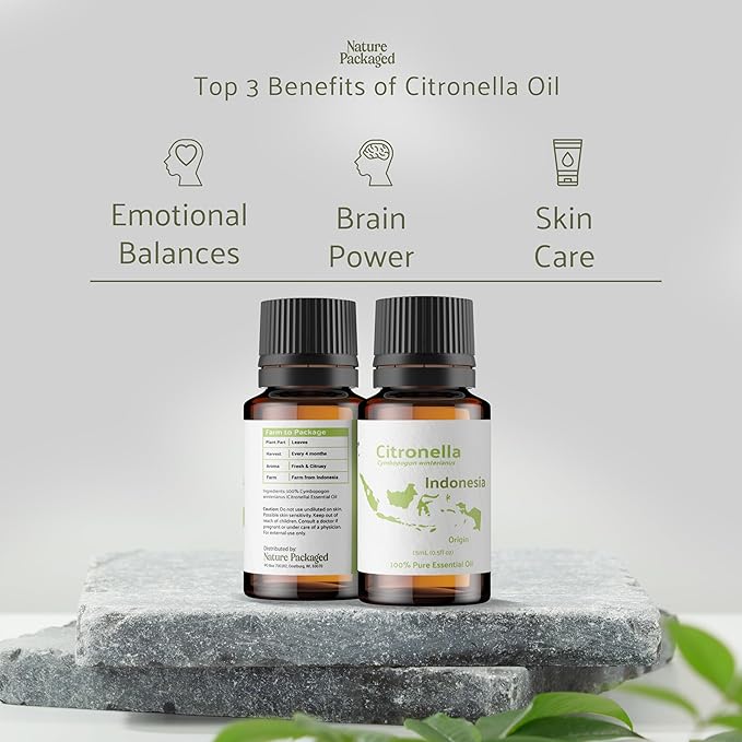 Citronella Essential Oil - Direct from Central Java, Indonesia - Pure Essential Oil for Diffusers and Aromatherapy | 100% Pure Therapeutic Grade (8oz)