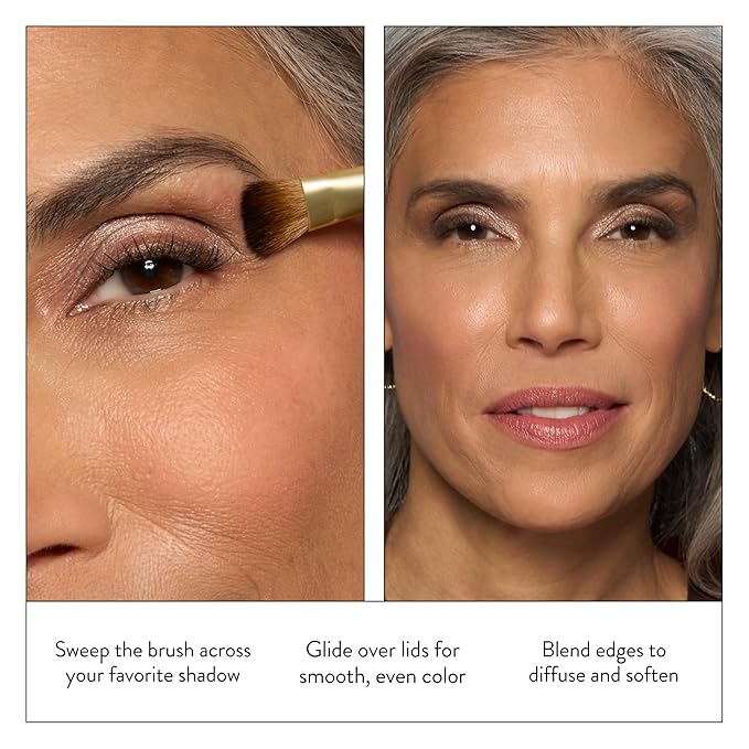 LAURA GELLER All-Over Eye Shadow Brush - Tapered Eyeshadow Brush with High Bristle Count - Ultra-Soft Eyeshadow Blending Brush for Precision Application & Shading - Vegan & Cruelty-Free