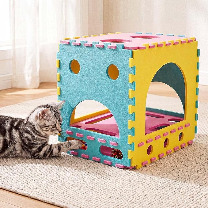 41 Pcs Interactive Cat Toys with Cat Puzzle Box, Cat Puzzle Toys, Kitten Toy