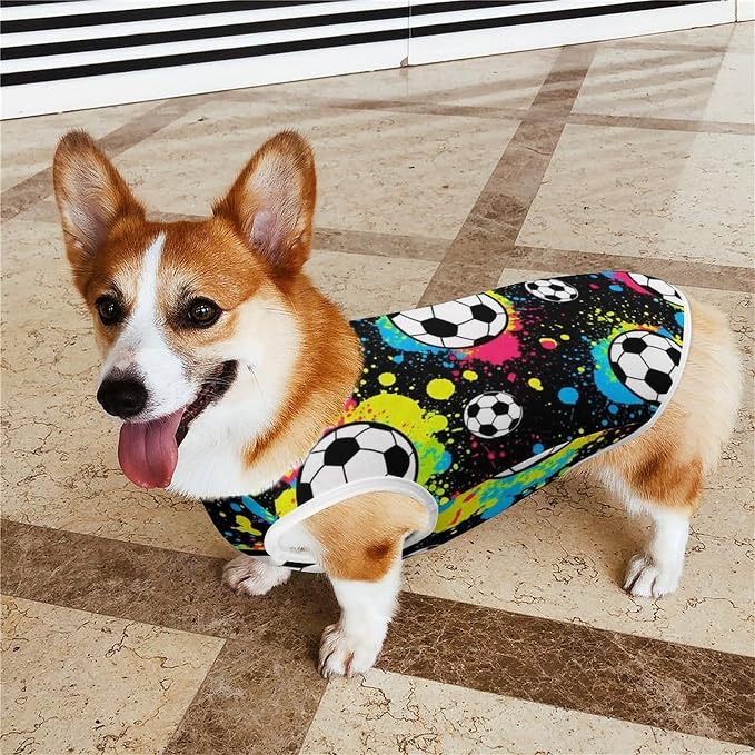 Fashion Puppy T Shirt Vest Soft Light Weight Shirt Soccer Splash Ink Fashion Dog Cat Sweatshirt
