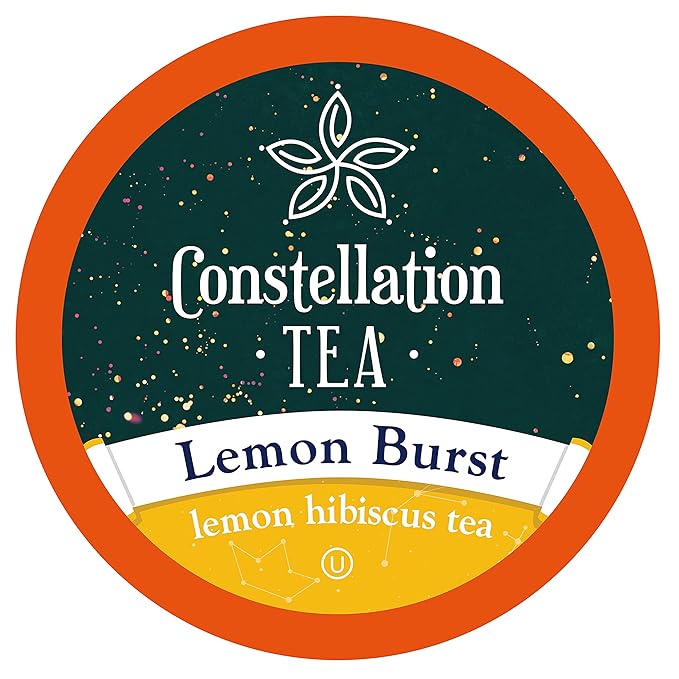 Constellation Tea Lemon Hibiscus Tea Pods Compatible with K Cup Brewers Including 2.0, (Lemon Burst) 40 Count