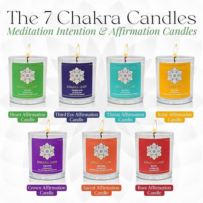 Scented Candles - Heart Chakra Candle, Compassion, Trust & Love Energy Candle, with Rose, Geranium, Ylang Ylang, Lavender, Lemon & Wild Orange, Beeswax & Coconut - 8oz