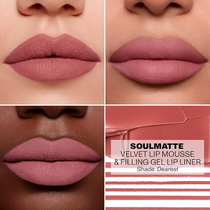 MORPHE Soulmatte Gel Lip Liner - Creamy Lip Pencil with a Matte Formula - Precision Contour Pencil with Sweet Almond & Tea Seed Oil for Long-Lasting Definition - Dearest (0.007 oz)