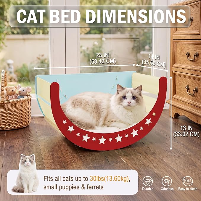 Cat Scratcher Bed, 3 in 1 Design-Bed, Scratcher, Hideaway Cave | with Elevated Sisal Pad & Reversible Fleece Mat,Sturdy HDPE Lounge for Indoor Cats, Tool-Free 30s Assembly, Supports 30 lbs