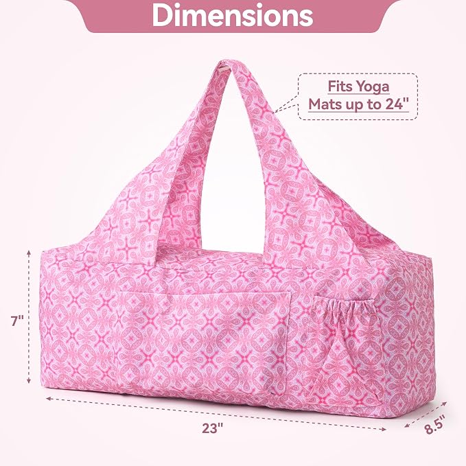 BOULDER BEE Yoga Mat Bag with Wet Pocket, Large Yoga Mat Carrier Fits All Your Stuff, Personalized Yoga Gifts, Gym Tote Bag for Women