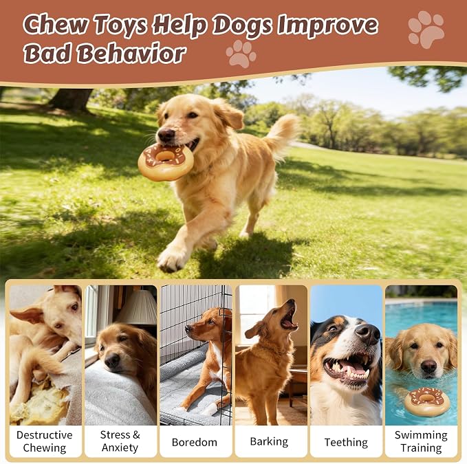 Tough Dog Chew Toys Indestructible Squeaky Toys for Aggressive Chewers Outdoor Swimming Interactive Tough Chew Toys for Medium and Large Dogs