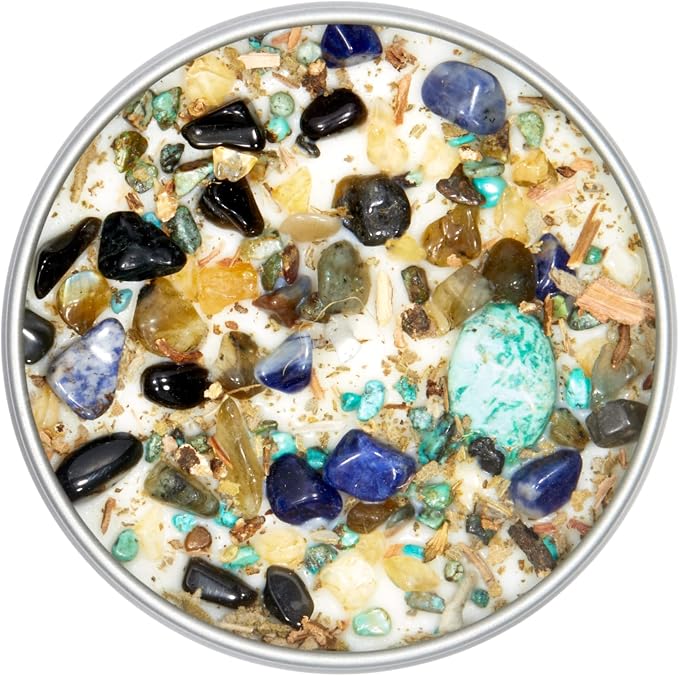 Sagittarius Zodiac Candle (Nov. 22 - Dec. 21) - Soy Candle - All Natural Aromatherapy Candle - Sagittarius Horoscope Candle - Crystal Candles - 8 oz Tin
