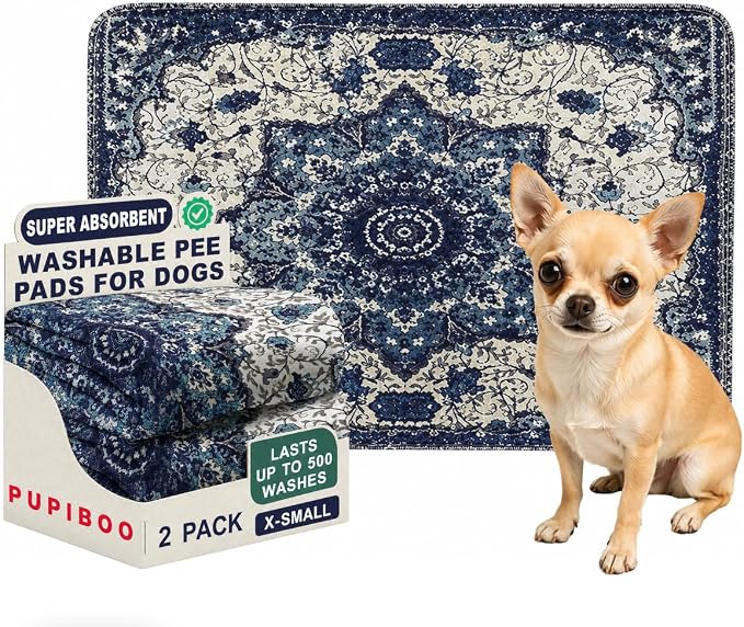 PUPIBOO Washable Pee Pads for Dogs and Cats - Super Absorbent Reusable Puppy Training Pads - 100% Waterproof, Leak-Proof & Non-Slip Whelping Pads for Pet Housebreaking