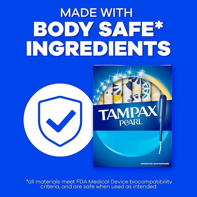 Tampax Pearl Tampons for Women, with LeakGuard Braid, Light Absorbency, Unscented,100 Count (Pack of 2)