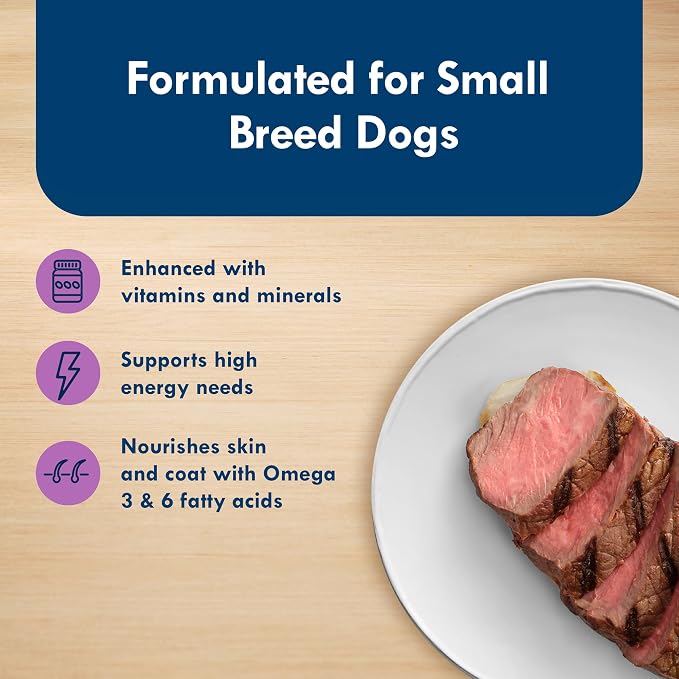 Blue Buffalo Delights Top Sirloin Small Breed Wet Dog Food, 3.5 oz, 12 ct | Adult Formula, Grain-Free, Pate Style, Real Beef First, in Savory Juice, No Corn, Wheat, or Soy