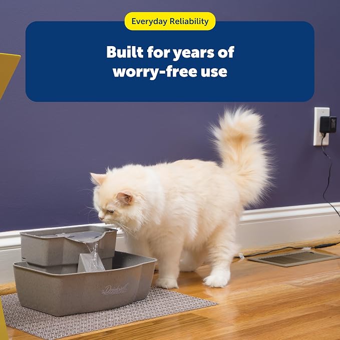 PetSafe Drinkwell Multi-Tier Pet Fountain, Cats & Dogs, Large | 100 oz Capacity, 2 Drinking Heights, Great for Senior/Arthritic Pets, Top-Rack Dishwasher Safe