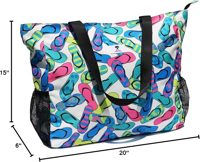 ESVAN LARGE BEACH BAG Water Resistant Lightweight 20 inch Women Oversize Tote Bag for Gym Beach Travel Pool Yoga Nurse