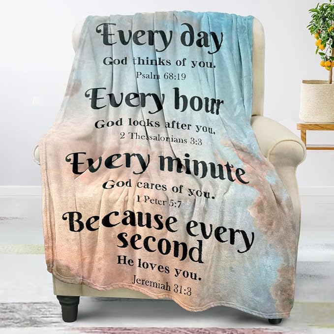 Christian Inspirational Soft Throw Blanket for Women and Men - Faith, Religious, Spiritual Gift - Personalized for Adults/Kids 50"x 60"