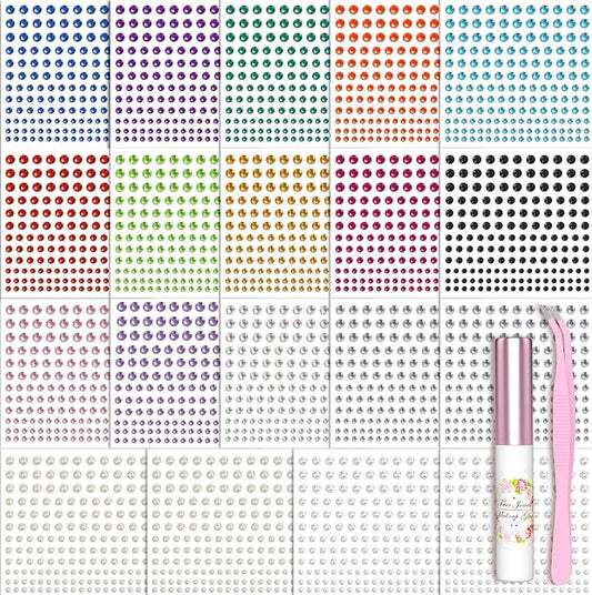 Cosplay Makeup Face Gems with Rhinestone Glue for SFX, Shynek Rhinestones Sticker for Eye Jewels Gems Body Skin Glue Spirit Adhesive for Eye Jewels Hair Costume Cosplay