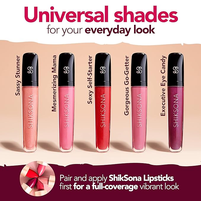 ShikSona High Shine Lip Gloss | Hydrating, Vegan, Non-Sticky Lipgloss in a Timeless, Universal Color | Mesmerizing Mama (Sheer Nude Pink)