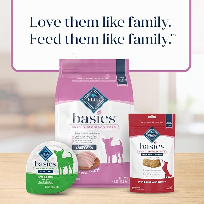 Blue Buffalo Basics Turkey Small Breed Adult Dry Dog Food, 4 lb | Skin & Stomach Care, Real Turkey #1 Ingredient, Limited Ingredient Diet, Antioxidant-Rich LifeSource Bits, High Energy Needs