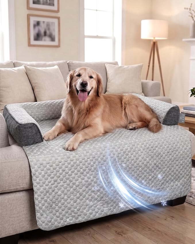 Cooling Dog Bed/Mat for Couch,Medium Size(45" x 37") Cooling Mat for Dog | Non-Slip&Manchine Washable,Ice Silk Cool Fiber Keep Pets Cool & Comfortable,Protects Sofa from Fur & Scratches