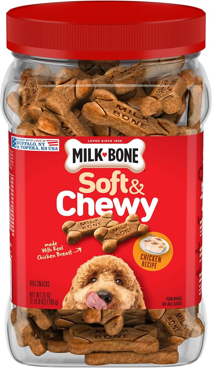 Milk-Bone Dog Treats Bundle: MaroSnacks Beef 40 Ounce + Soft & Chewy Chicken 25 Ounce