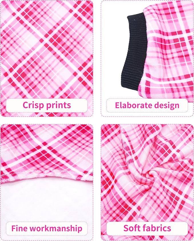 PET SHOW 4 Pack Fleece Dog Pajamas Warm Girl for Medium Dogs | Soft stretchy dogs onesies,female pink pjs with sleeve,holiday jumpsuit costume for small pets,M