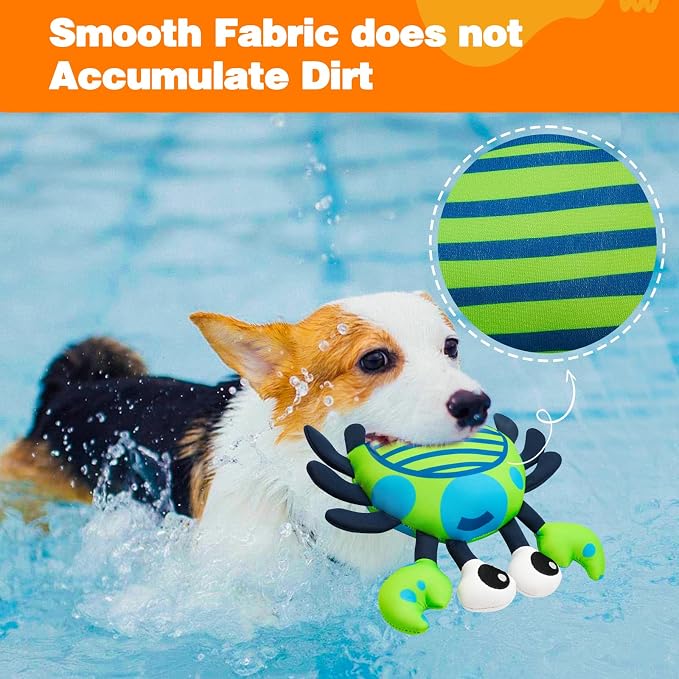 Squeaky Dog Toys, Floating Dog Toys for Indoor or Outward Play, Crab Interactive Dog Gifts for Small and Medium Dogs