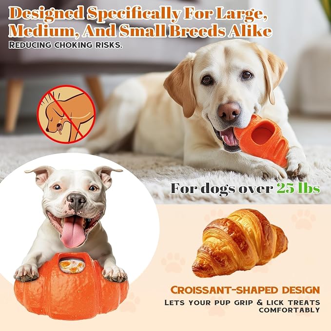 2 pcs Aggressive Chew Toys for Large Dogs, Anxiety Relief for Dogs Toy, Dog Frozen Treat Toy, Indestructible Chew Toys for National Pet Day Gifts Peanut Butter Reduces Anxiety