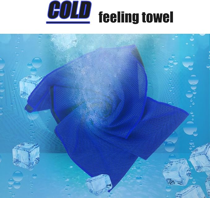Cooling Towel (Pack of 20, 40"x12") with Pouches for Sports, Workout, Fitness, Gym, Yoga, Golf, Pilates, Travel, Camping & More