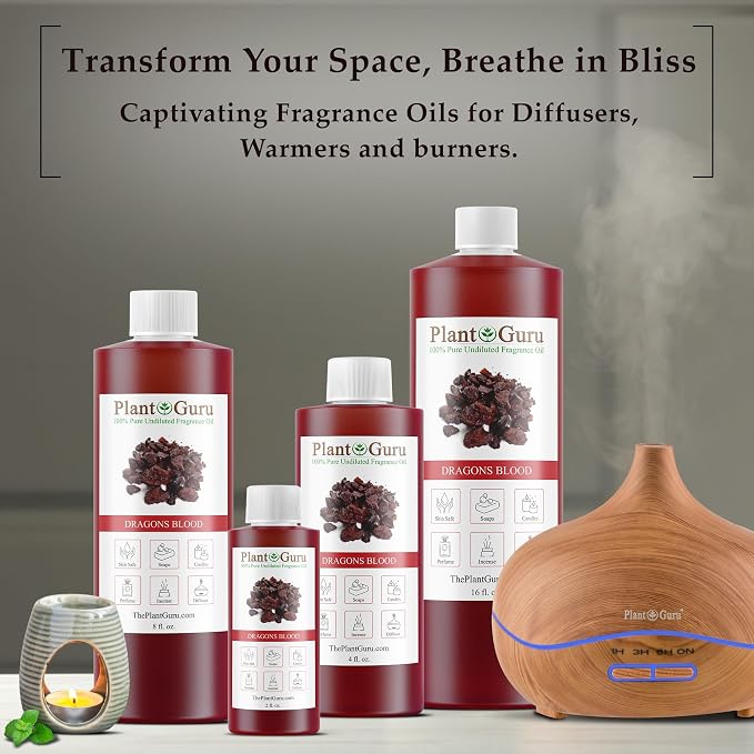 Dragons Blood Fragrance Oil 8 fl. oz. Scented Oil for DIY Soap Making, Candles, Bath Bombs, Body Butters. Used in Aromatherapy Diffusers, Burners and Warmers. Great Addition to Lotions and Creams.