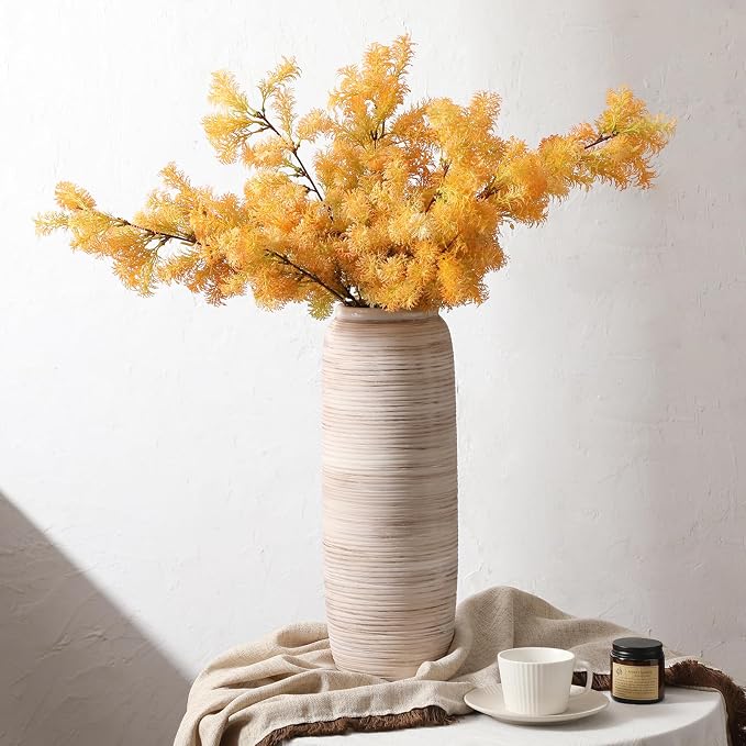 ALMA White Tall Vase for Floor, 18'' Extra Large Vase for Pampas Grass | Big Ceramic Vase for Dried Flower, Rustic Decorative Vases for Home Decor, Living Room, Mantel, Entry, Holiday & Wedding Gift