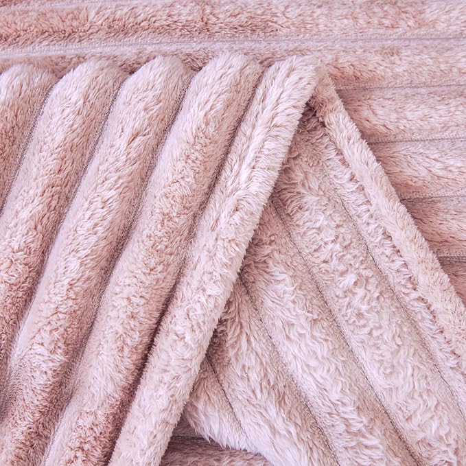 Aganear Fluffy Throw Blanket for Couch Sofa 50"x60" Coral Pink | Lightweight Fuzzy Throw,Warm Gift for Women,Christmas,Housewarming,Soft,Boho Design for Room Home Decor,All-Season Use